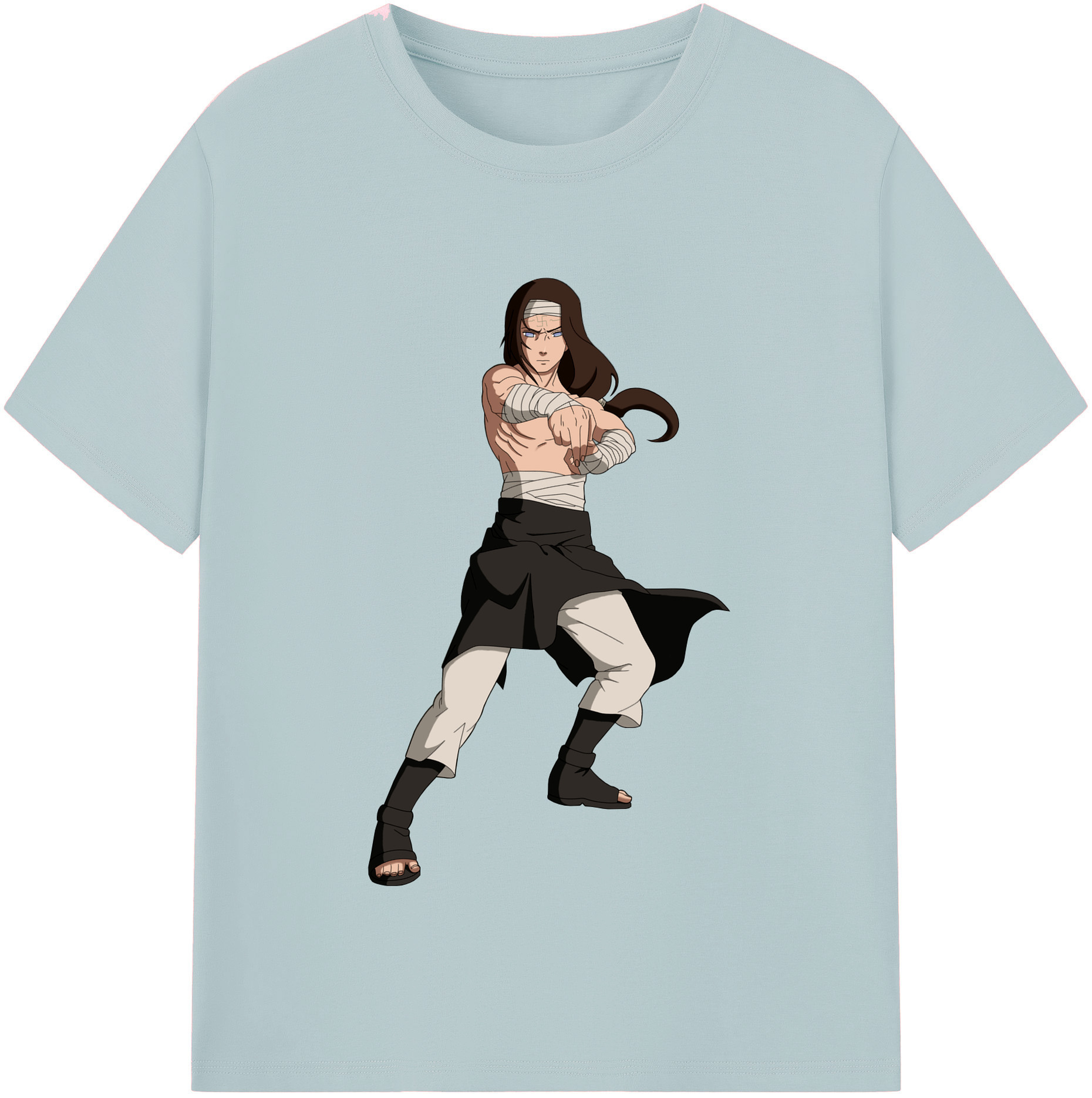 （画像用） NARUTO -ナルト- 日向ネジ Hyūga Neji 綿100％半袖Tシャツ（フロントプリント）